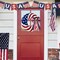 14Inch 4th of July Patriotic Day Wreath Artificial Roses Wreath for Front Door